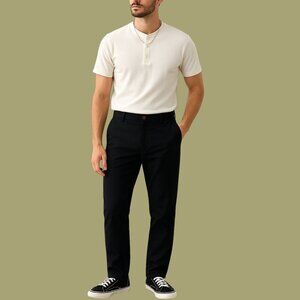 7 Downie St. London Black Mid-Rise Tapered Dress Pants W40 L32 – Stretch Comfort